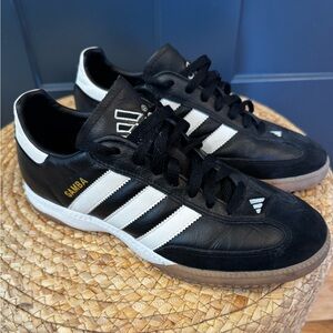 adidas Samba Black and White Leather Low-Top Sneakers